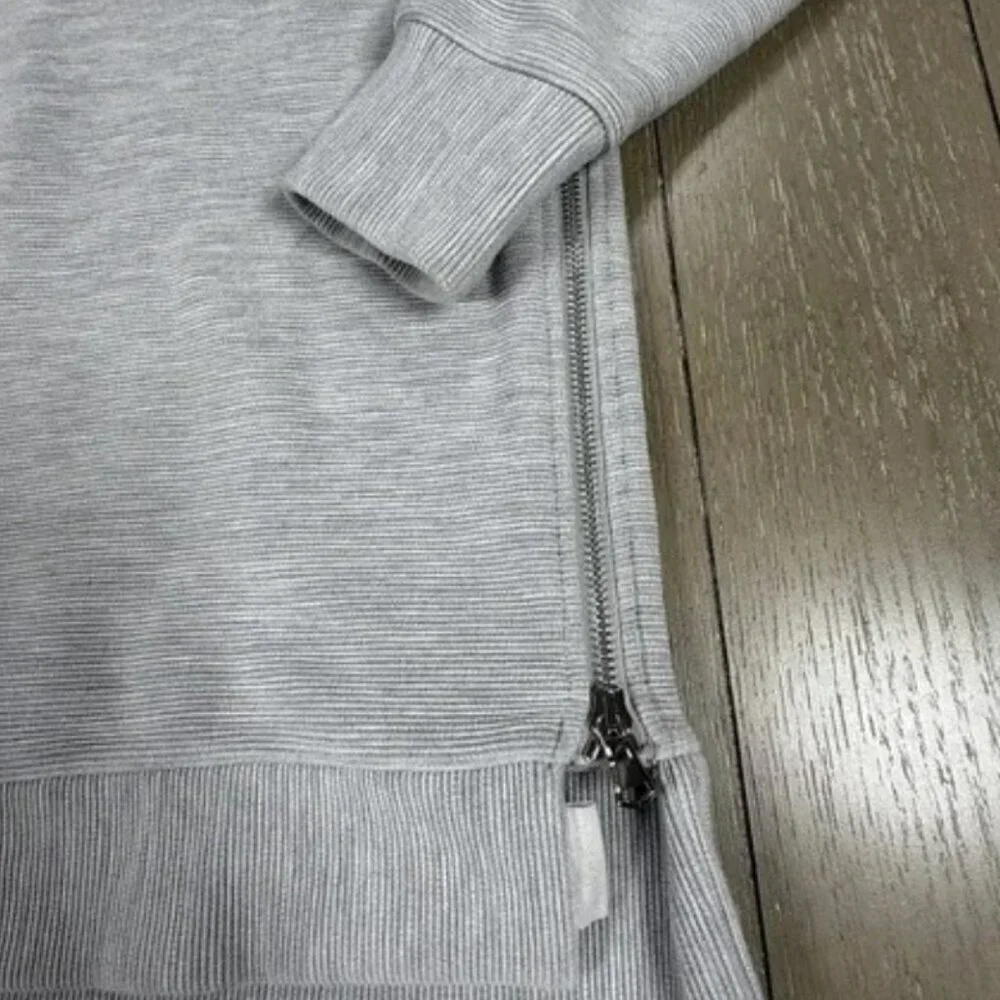 Varley Pullover Womens XXS Gray Ribbed Sweatshirt Minimalist Structured SPOTS - Picture 2 of 3